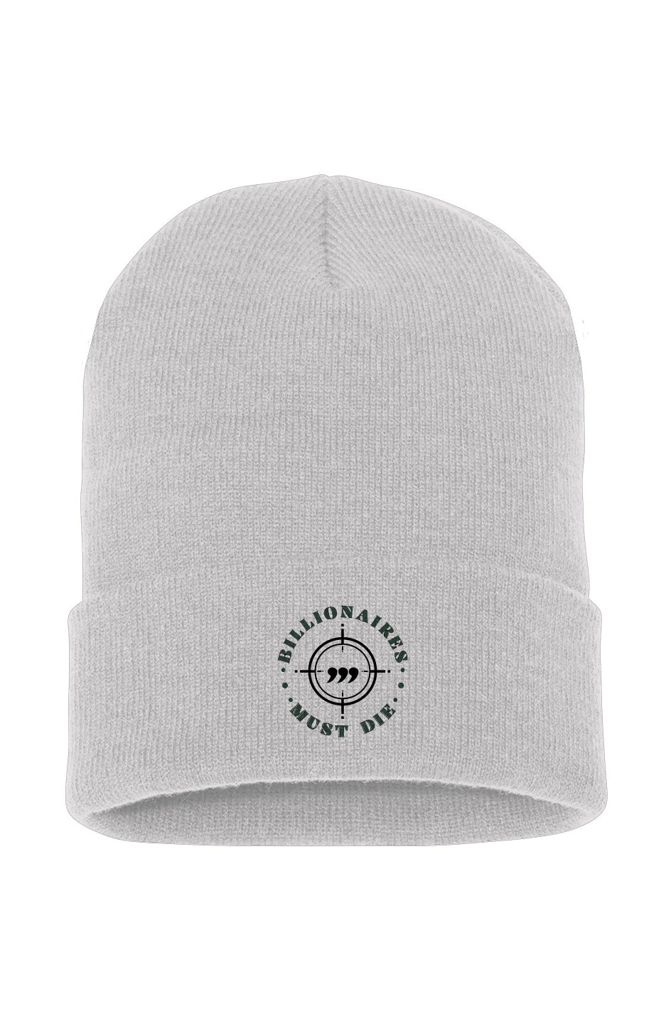 OG Billionaires Must Die White Cuffed Beanie